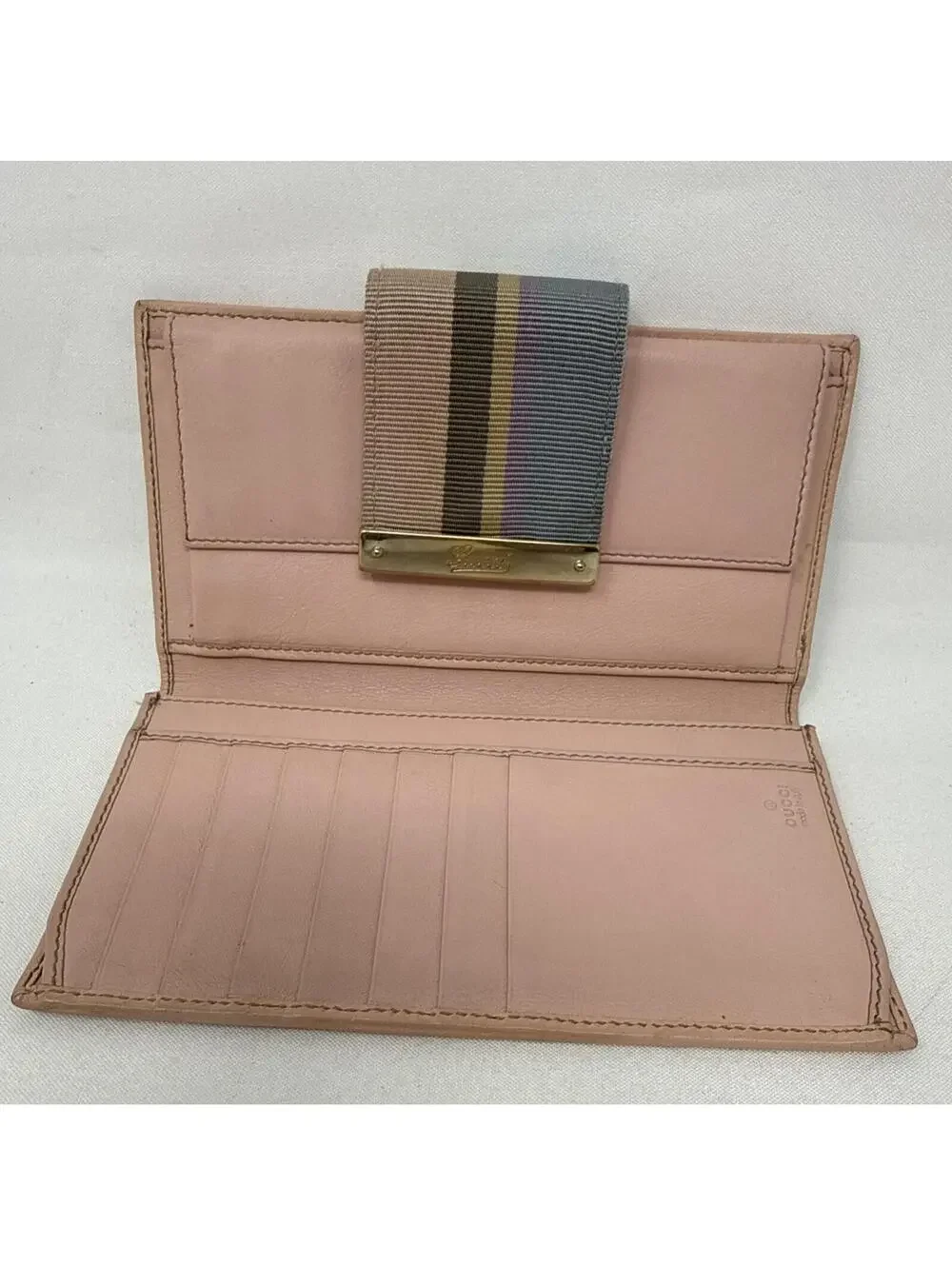 Vintage Gucci GG Canvas & Pink Leather Trim Continental Wallet - Picture 5 of 15